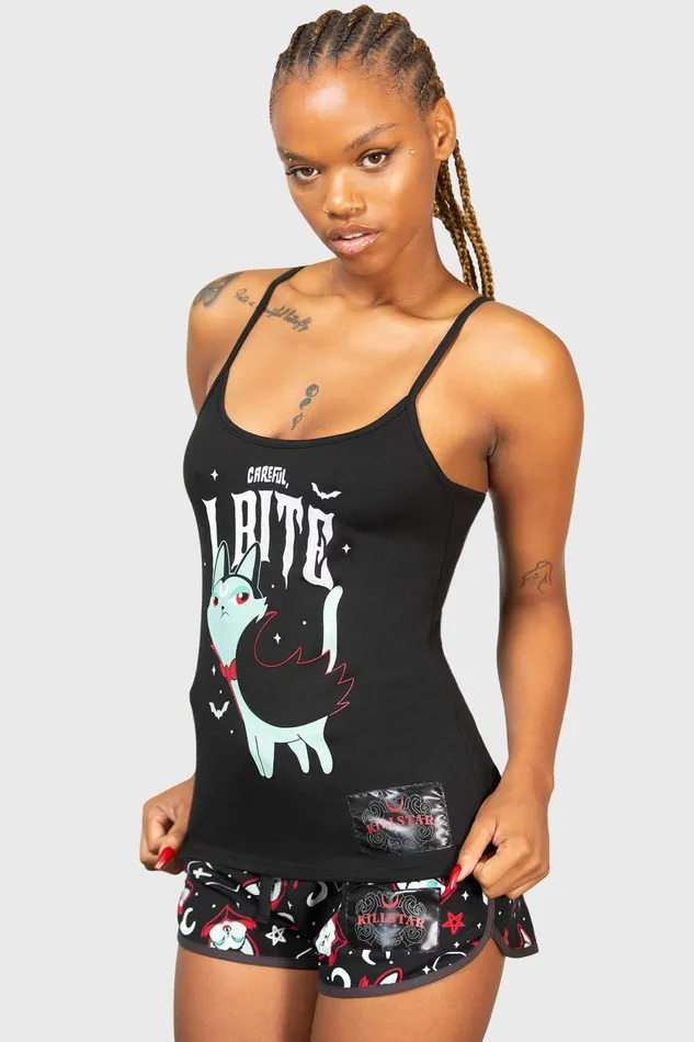 Women Chill Out Killstar Cat Spat Cami Top
