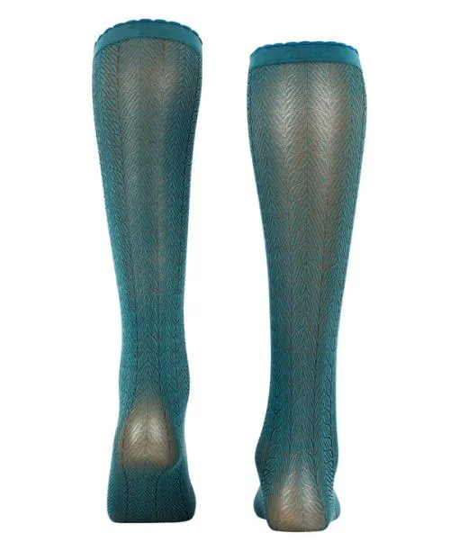 Women Chlorophyll 60 DEN Women Kneehigh Socks Peacock FALKE Fullyfashioned Stockings