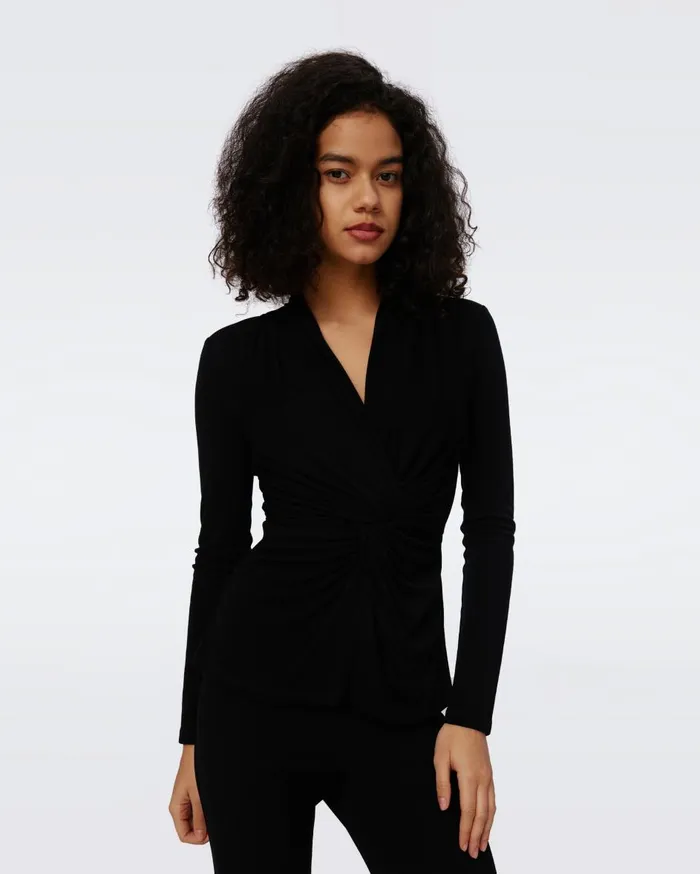Women Clarissa Top Black DVF Tops