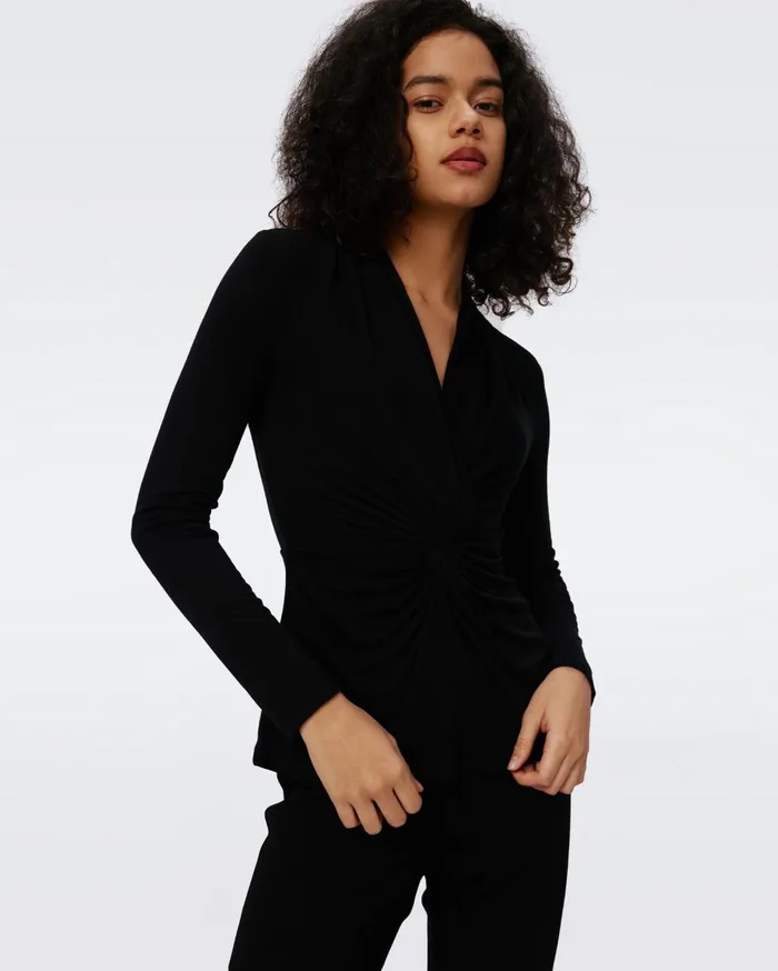 Women Clarissa Top Black DVF Tops