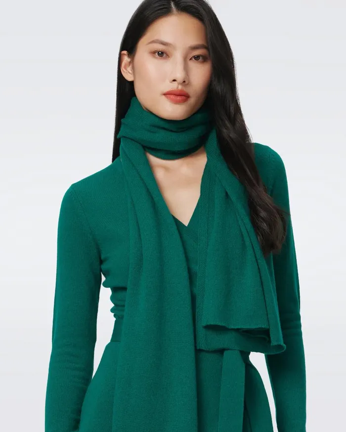 Women Cleo WoolCashmere Scarf Cilantro DVF Sweaters and Knits