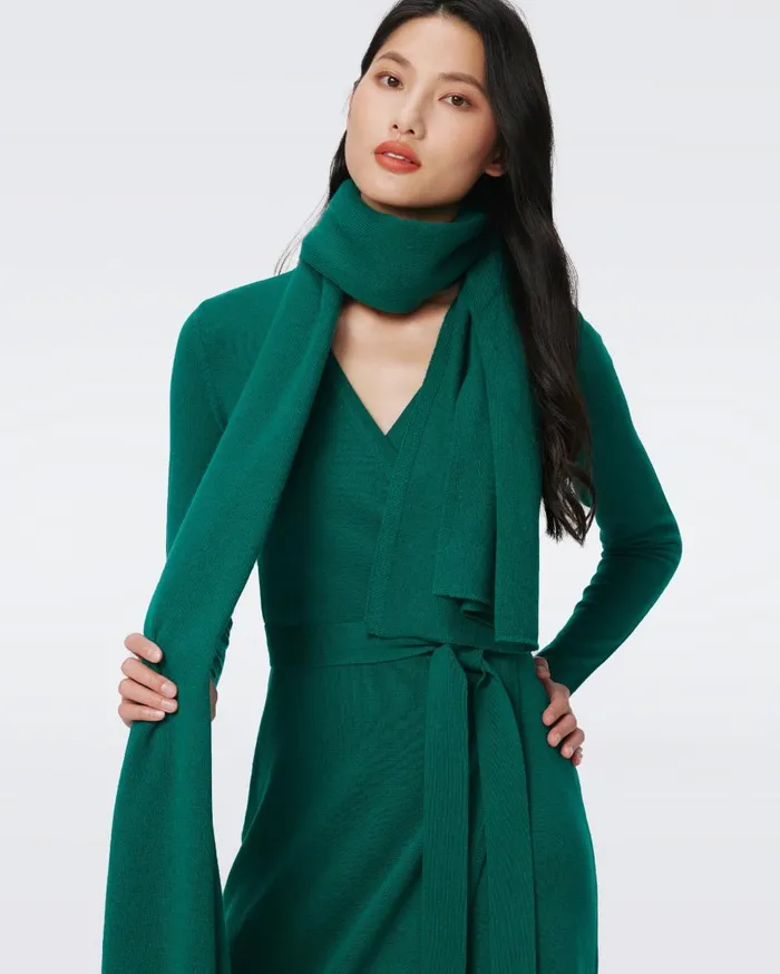 Women Cleo WoolCashmere Scarf Cilantro DVF Sweaters and Knits Women Cleo WoolCashmere Scarf Cilantro DVF Sweaters and Knits