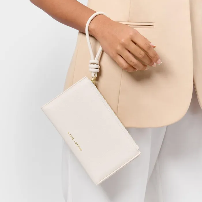 Women Clutch Bags and Pouches Katie Loxton Asha FoldOut Wristlet In Off White