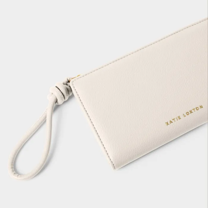 Women Clutch Bags and Pouches Katie Loxton Asha FoldOut Wristlet In Off White