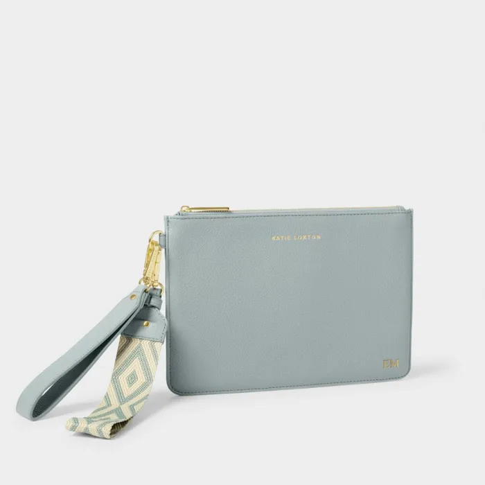 Women Clutch Bags and Pouches Katie Loxton Hallie Wristlet Pouch In Duck Egg Blue 8211 Clutch Bag