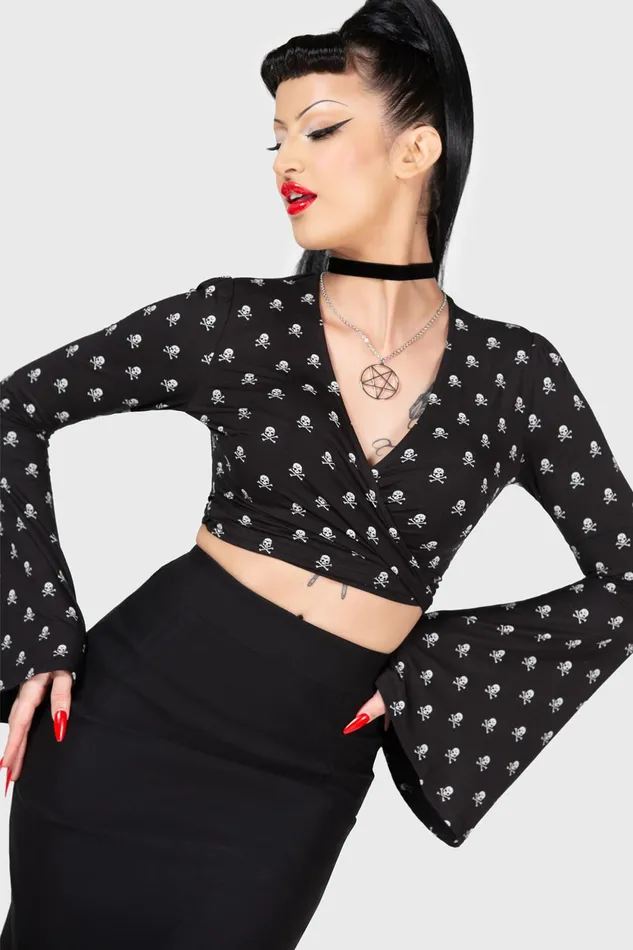Women Crop Killstar Betty039s Bash Wrap Top