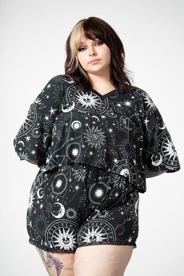 Women Crop Killstar Moonlight V Neck Crop Top