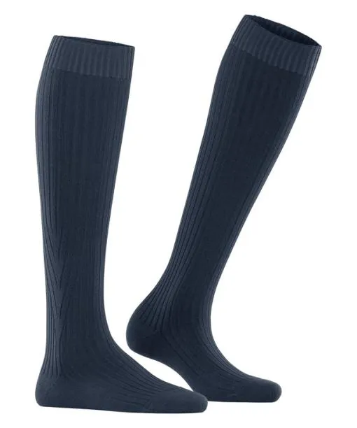 Women Cross Knit Women Kneehigh Socks Space Blue FALKE Knee High Socks