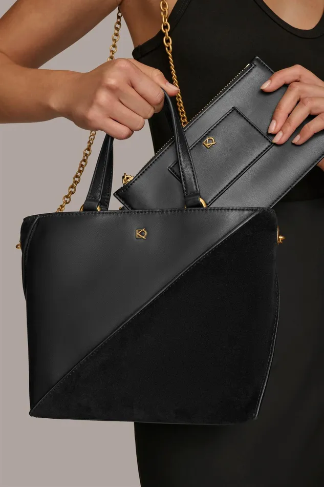 Women Crossbody Bags And Satchels Donna Karan SETAUKET CROSSBODY BAG Black