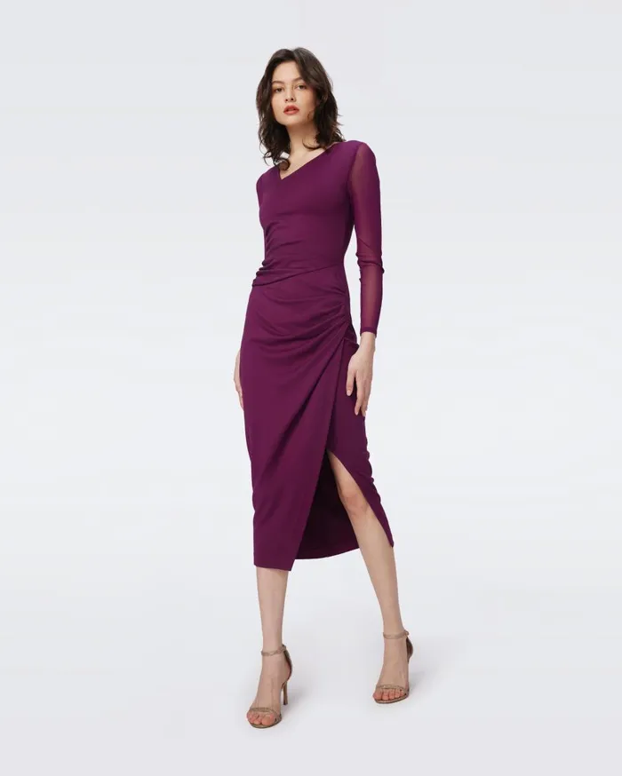 Women Dorinda Dress Velvet Plum DVF Dresses