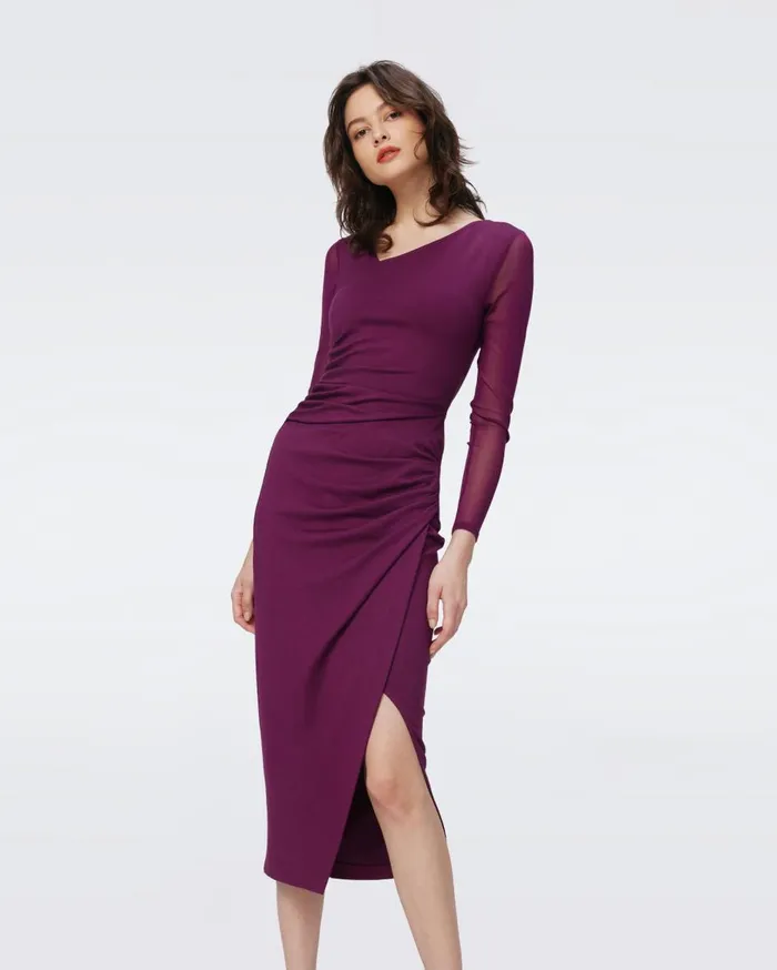 Women Dorinda Dress Velvet Plum DVF Dresses