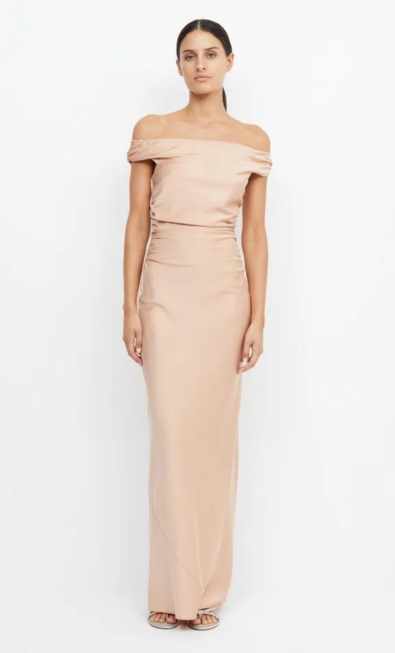 Women Dresses Bec Bridge ETERNITY OFF SHOULDER MAXI Rose Gold