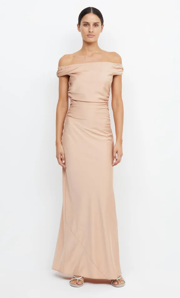 Women Dresses Bec Bridge ETERNITY OFF SHOULDER MAXI Rose Gold