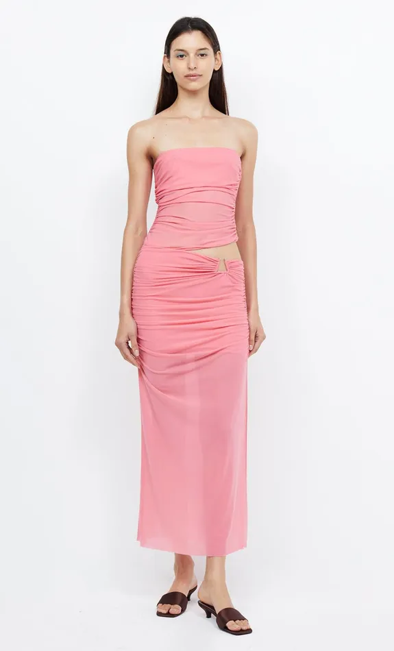 Women Dresses Bec Bridge IONA STRAPLESS DRESS Grapefruit Pink