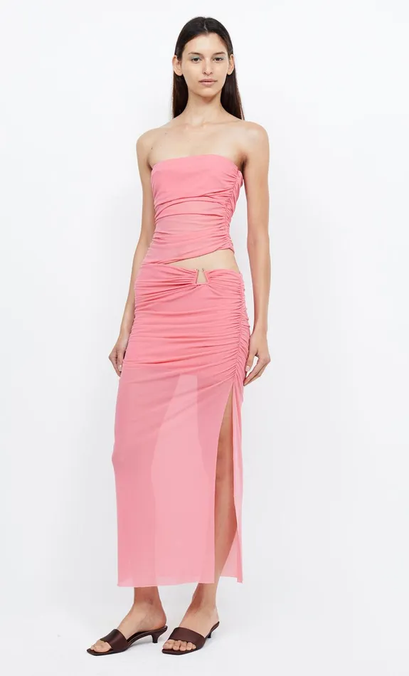 Women Dresses Bec Bridge IONA STRAPLESS DRESS Grapefruit Pink