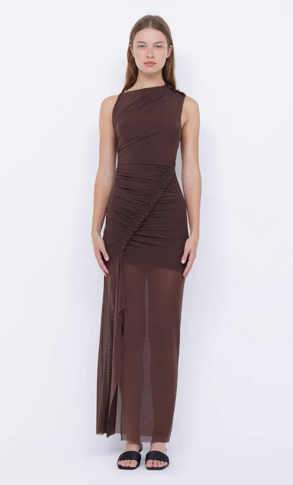 Women Dresses Bec Bridge JULIEN ASYM MAXI DRESS Choc