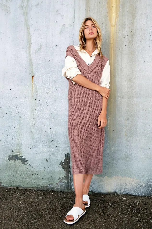 Women Dresses Free People G2g Midi Dress Plum Dust
