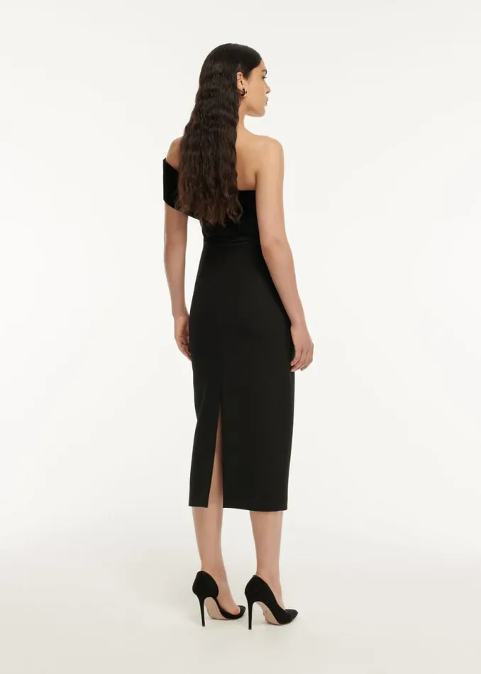 Women Dresses Roland Mouret Asymmetric Panelled Stretch Cady Midi Dress