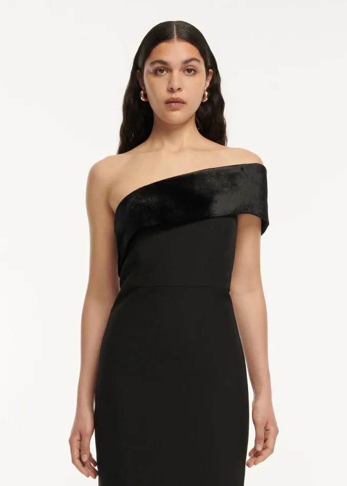 Women Dresses Roland Mouret Asymmetric Panelled Stretch Cady Midi Dress