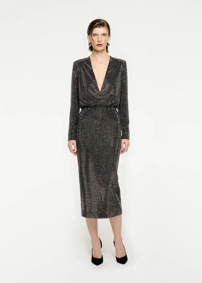 Women Dresses Roland Mouret Long Sleeve Diamante Midi Dress