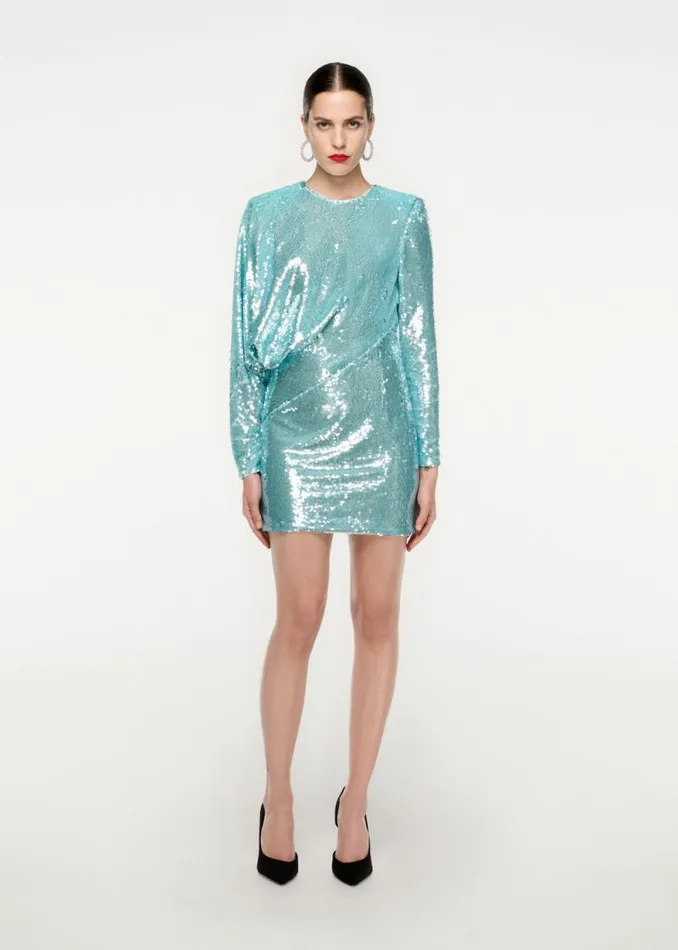 Women Dresses Roland Mouret Long Sleeve Sequin Mini Dress