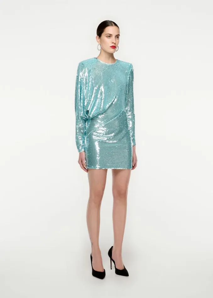 Women Dresses Roland Mouret Long Sleeve Sequin Mini Dress