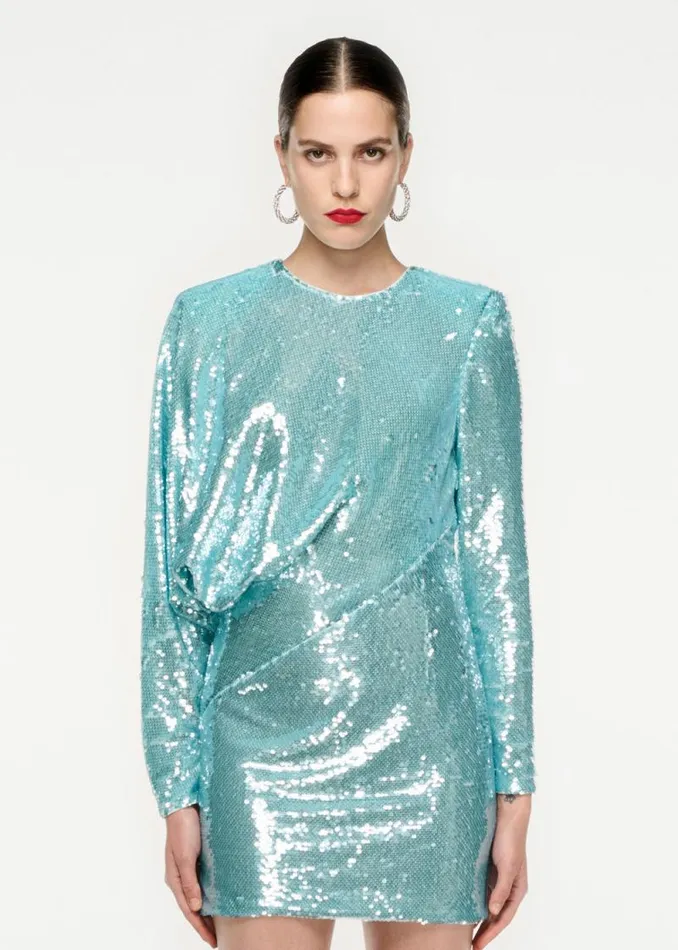 Women Dresses Roland Mouret Long Sleeve Sequin Mini Dress