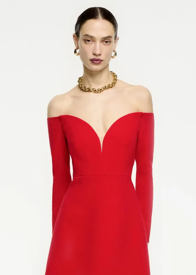 Women Dresses Roland Mouret Long Sleeve Wool Crepe Mini Dress