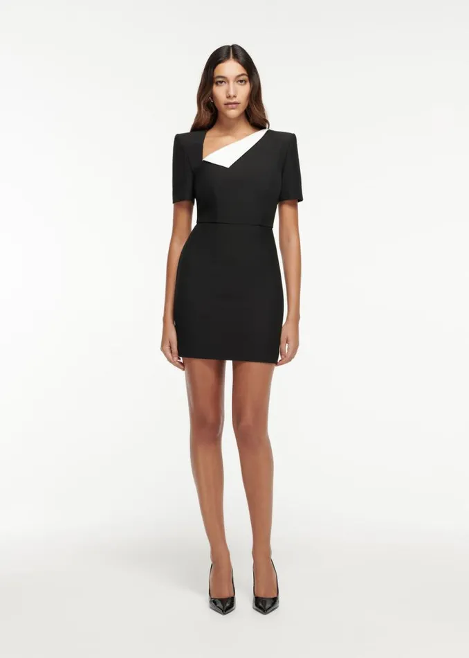 Women Dresses Roland Mouret Short Sleeve Crepe Mini Dress