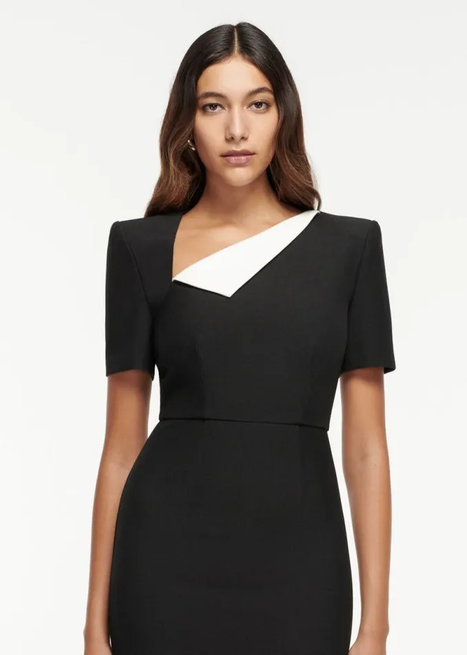 Women Dresses Roland Mouret Short Sleeve Crepe Mini Dress