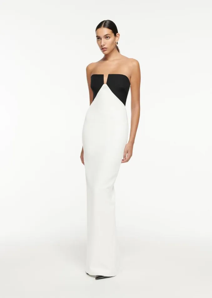 Women Dresses Roland Mouret Strapless Crepe Gown