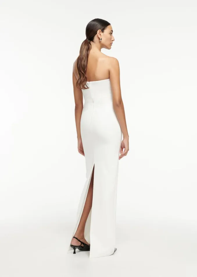 Women Dresses Roland Mouret Strapless Crepe Gown