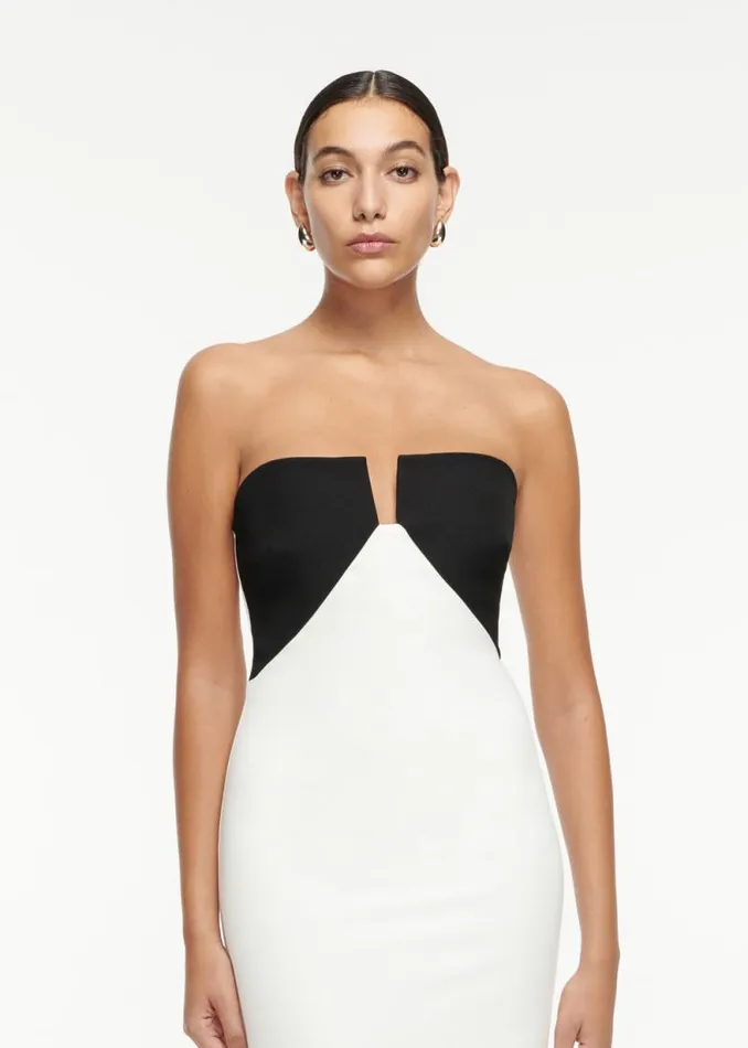 Women Dresses Roland Mouret Strapless Crepe Gown