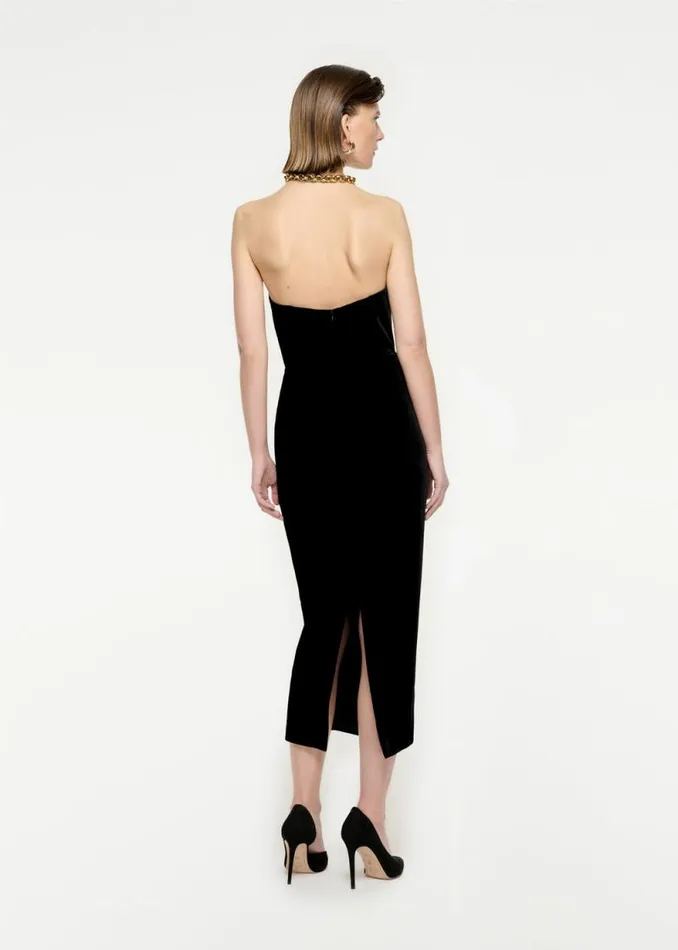 Women Dresses Roland Mouret Strapless Velvet Midi Dress