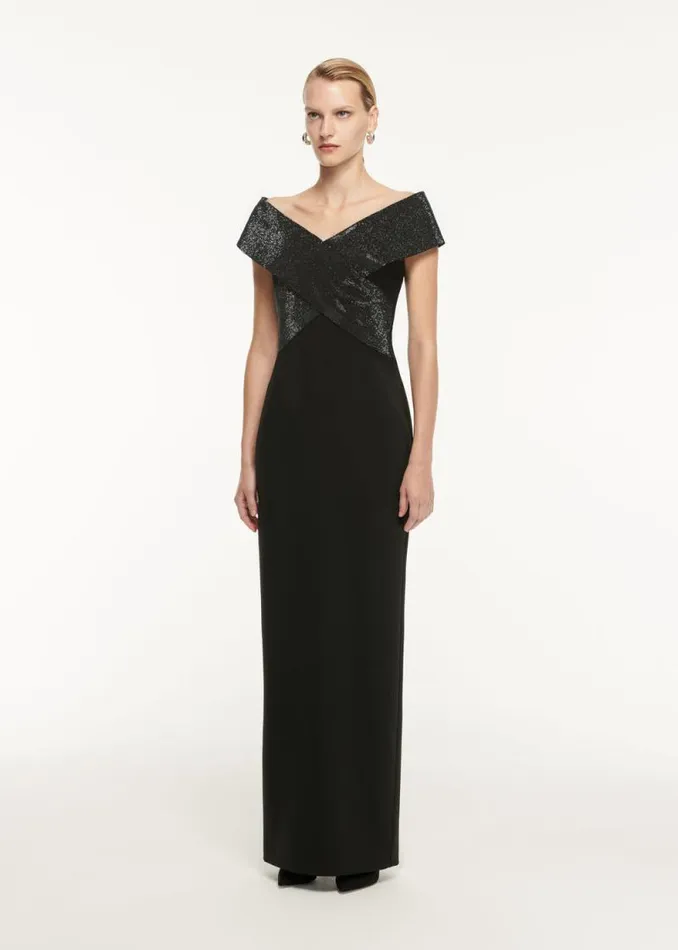 Women Dresses Roland Mouret Stretch Cady Embellished Maxi Dress