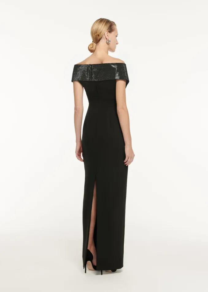 Women Dresses Roland Mouret Stretch Cady Embellished Maxi Dress
