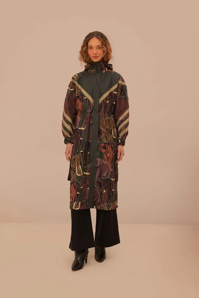 Women Elephants Maxi Raincoat Elephants Mix FARM Rio Coats
