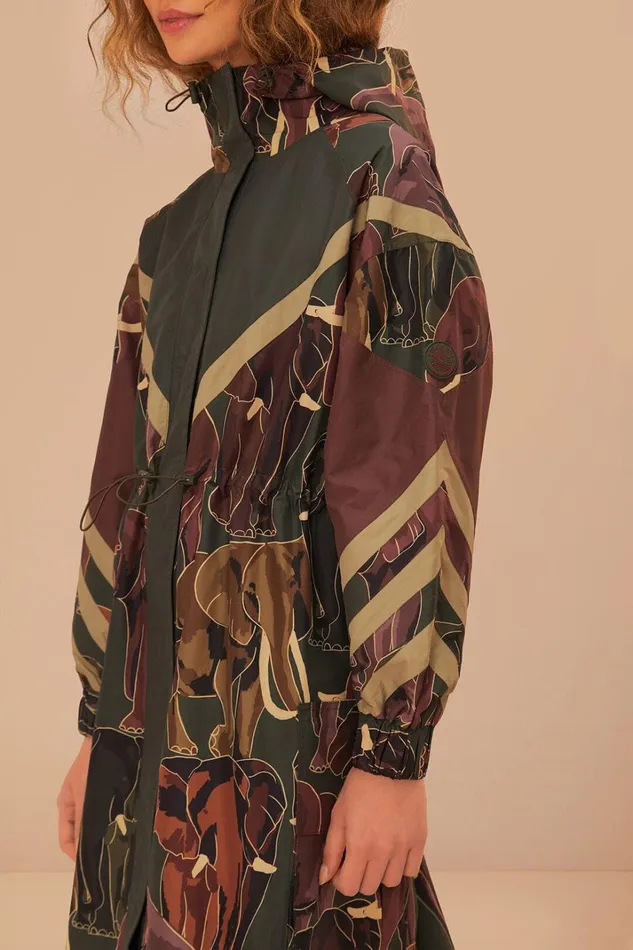 Women Elephants Maxi Raincoat Elephants Mix FARM Rio Coats
