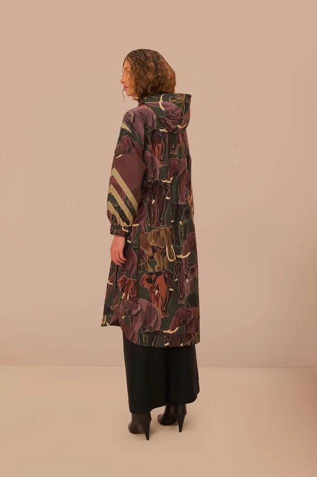 Women Elephants Maxi Raincoat Elephants Mix FARM Rio Coats