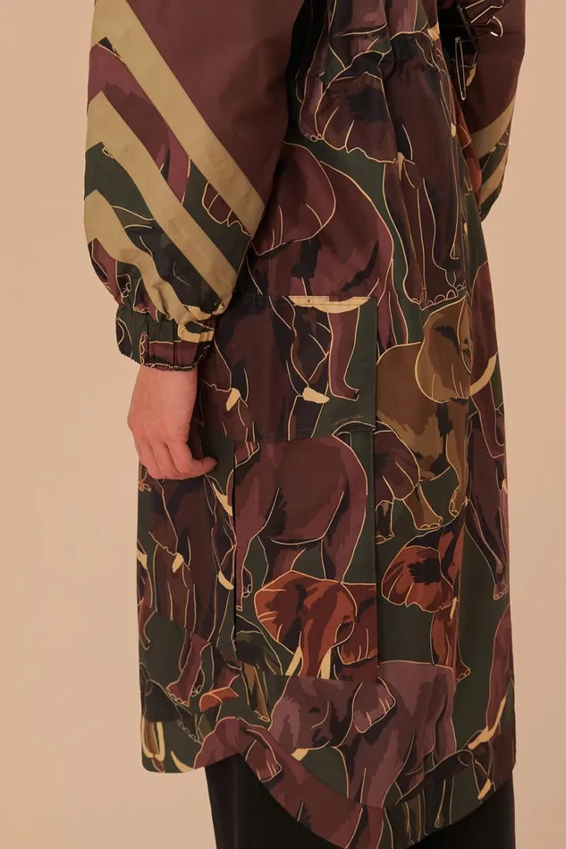 Women Elephants Maxi Raincoat Elephants Mix FARM Rio Coats