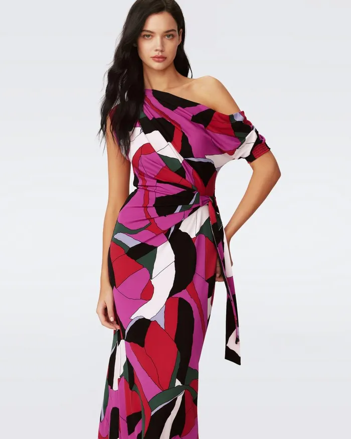 Women Eliana Faux Wrap Dress Huge Tendu DVF Dresses