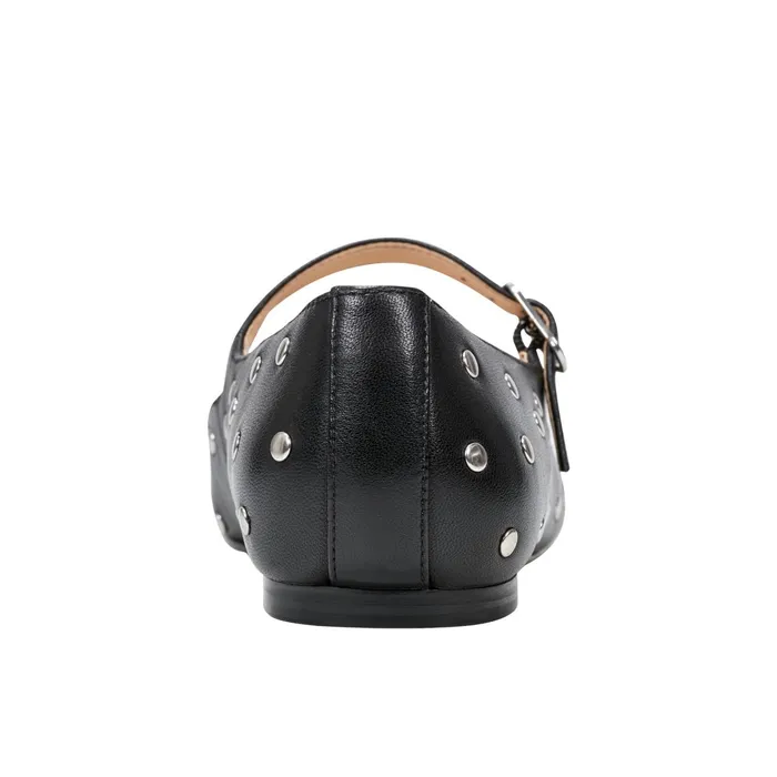 Women Elizza Mary Jane Ballet Flat Black Leather Marc Fisher Loafers and Flats