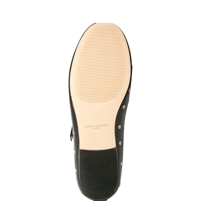 Women Elizza Mary Jane Ballet Flat Black Leather Marc Fisher Loafers and Flats