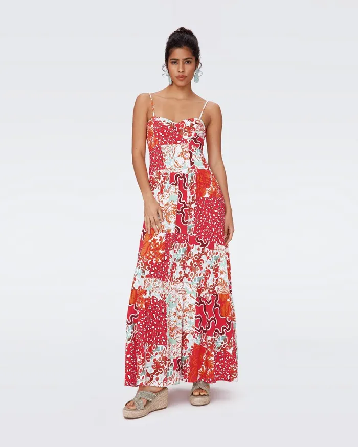 Women Etta Dress Solstice Flags Red DVF Dresses