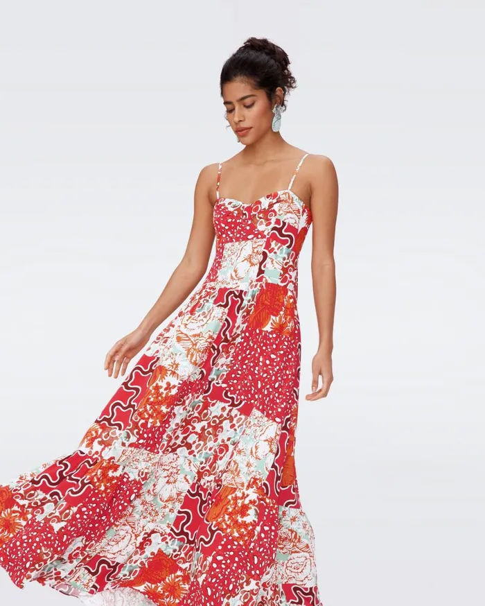 Women Etta Dress Solstice Flags Red DVF Dresses