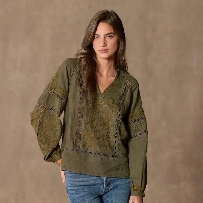 Women Faye Beauty Top Olive Sundance Catalog Tops