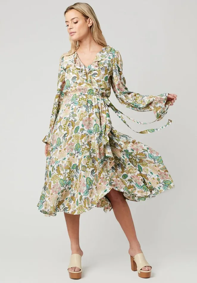 Women Floral Angelique Paysanne Dress Botanical Print Buffalo David Bitton Dresses and Jumpsuits