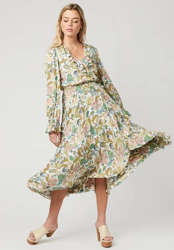 Women Floral Angelique Paysanne Dress Botanical Print Buffalo David Bitton Dresses and Jumpsuits