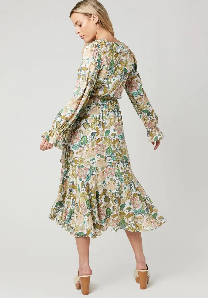 Women Floral Angelique Paysanne Dress Botanical Print Buffalo David Bitton Dresses and Jumpsuits