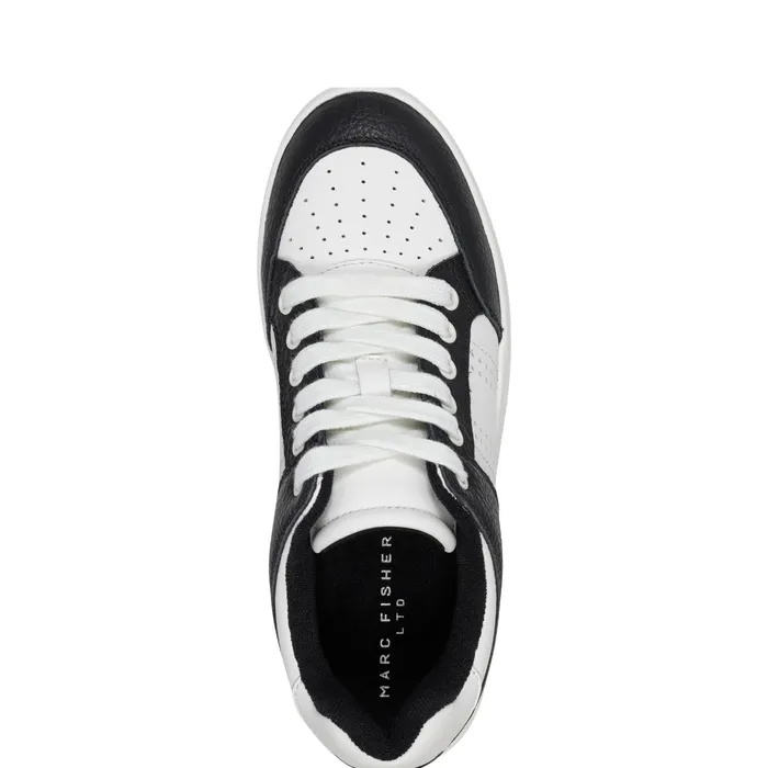 Women Flynnt Laceup Sneaker Whiteblack Marc Fisher Loafers and Flats